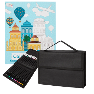 Set Carte de Colorat Antistres Urban + Trusă 36 Markere - 96 pagini – imagine 1