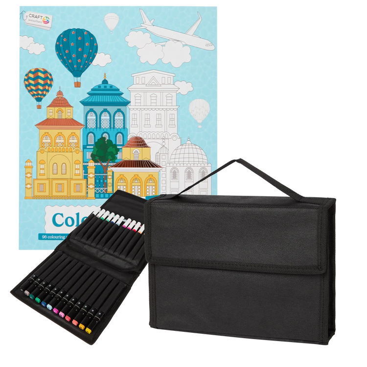 Set Carte de Colorat Antistres Urban + Trusă 36 Markere - 96 pagini – imagine 1