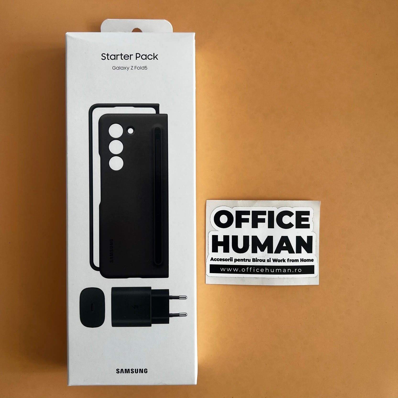 Starter Pack Husa Slim Originala Samsung Galaxy Z Fold 5 + S-Pen + Incarcator 25W EF-OF94 Resigilat - EF-OF94KKBEGWW - 8806095147499 - 10