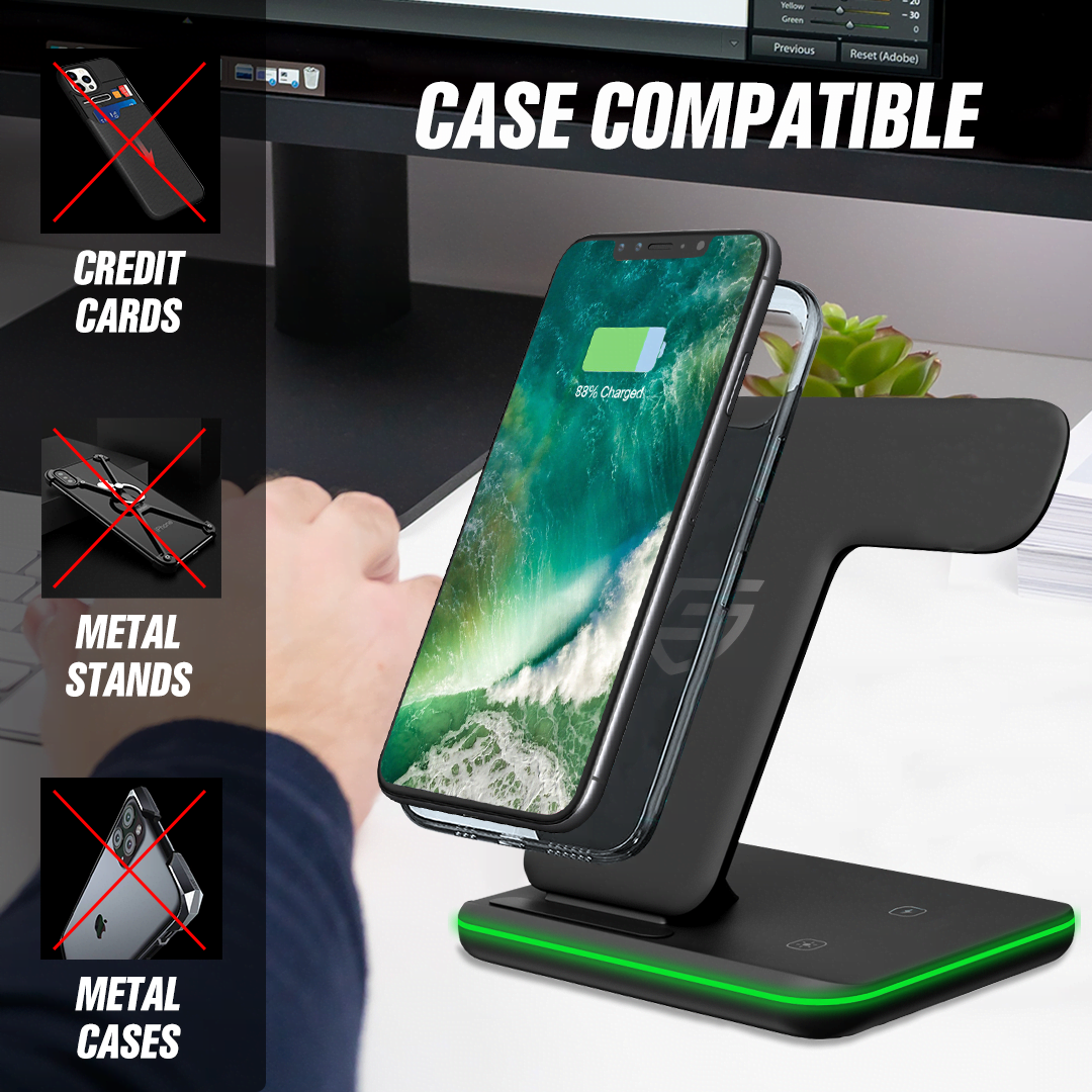 Statie Incarcare Wireless 3-in-1 STK Fuel Trio - 15W Smartphone-uri Apple Watch AirPods & TWS - WC/FUTRWIBK/VF - 5055377845650 - 6