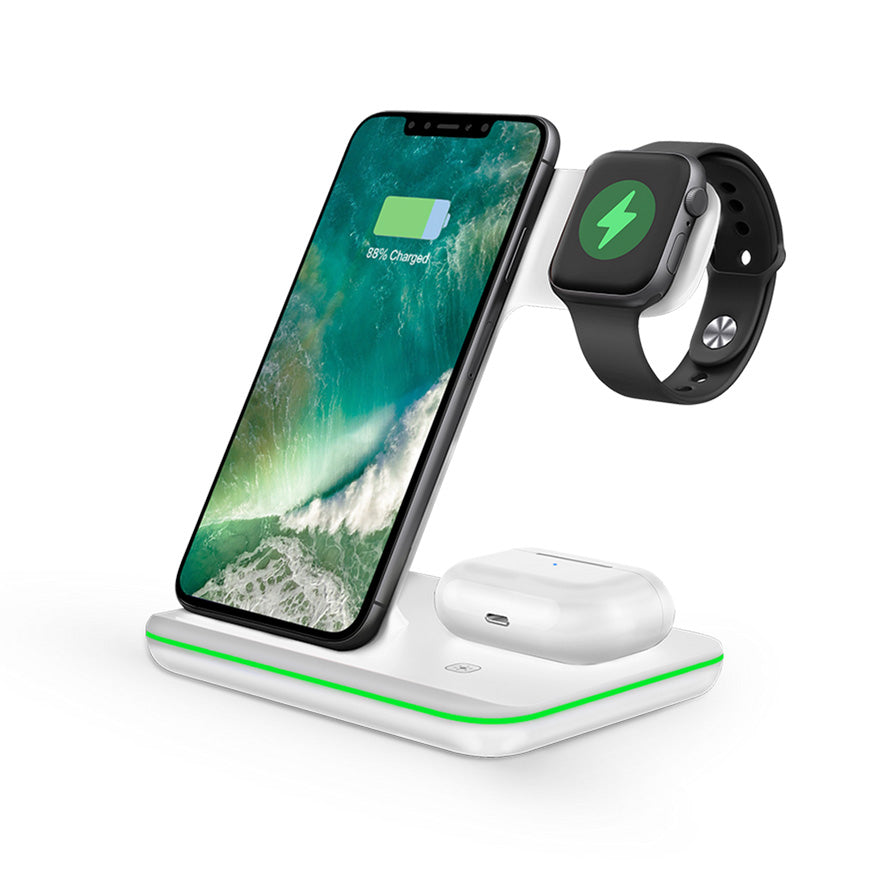 Statie Incarcare Wireless 3-in-1 STK Fuel Trio - 15W Smartphone-uri Apple Watch AirPods & TWS - White - WC/FUTRWIWH/VF - 5055377845667 - 11