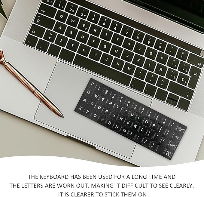 Stickere litere autocolante taste pentru tastatura PC / Laptop - Negru - 699915312324-black - 699915312324 - 2