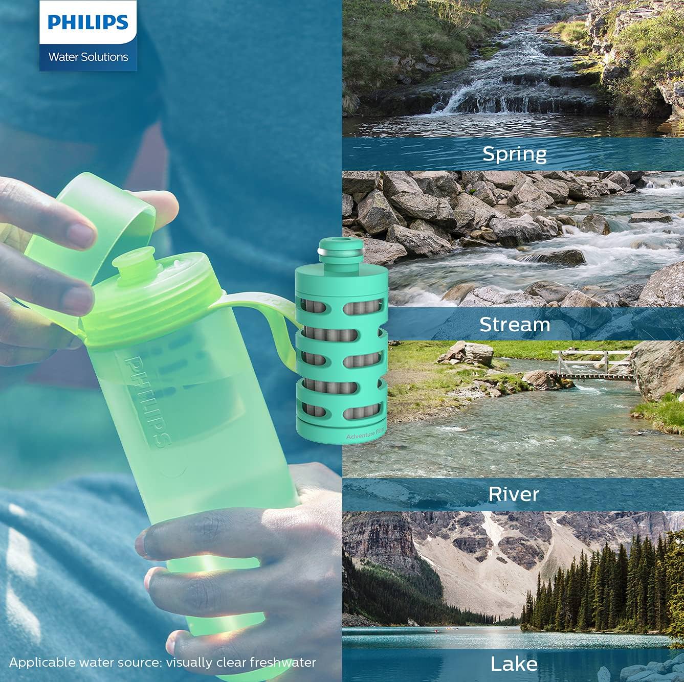 Sticla cu filtru de apa Philips GoZero Adventure 590ml - Fara BPA - AWP2722LIR/58 - 4897099309772 - 2