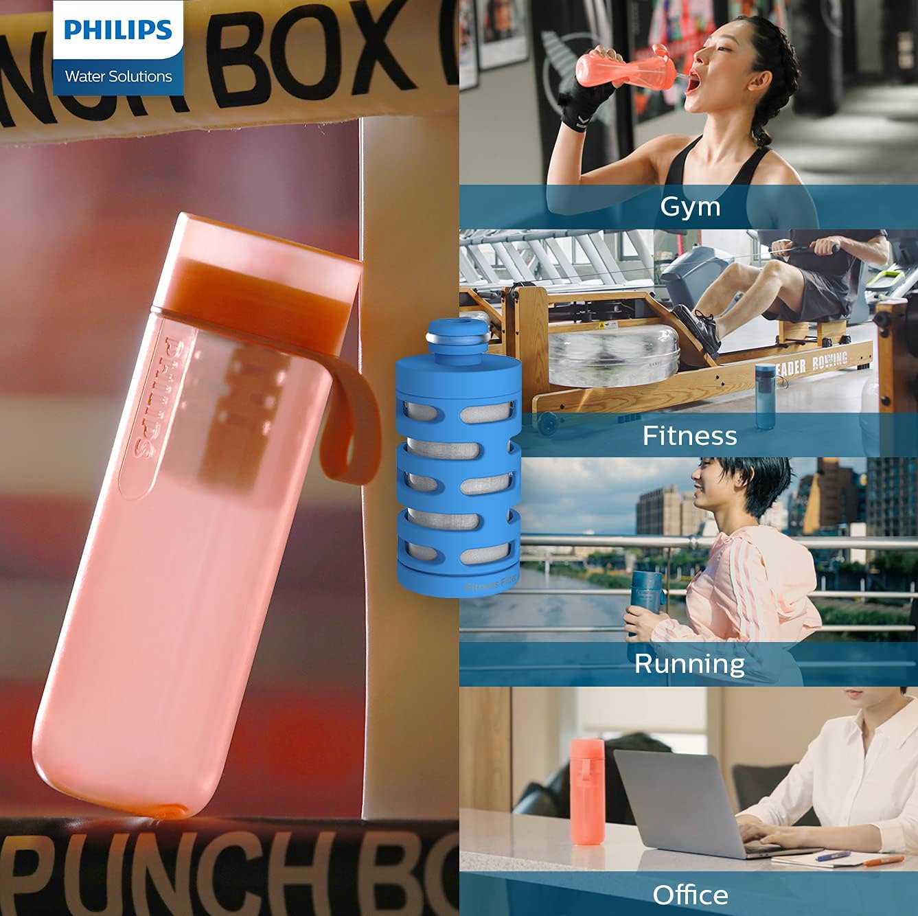 Sticla cu filtru de apa Philips GoZero Fitness 590ml - Fara BPA - Red - AWP2712RDO/10 - 4897099303008 - 3