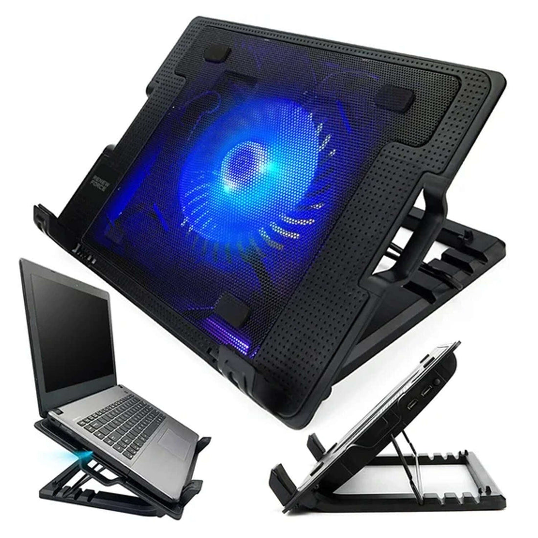 Suport Stand Cooler Laptop Mikuso NCP-235 - 17’’ 700-1400 RPM 2 x USB LED - 74712 - 5905601822356 - 1