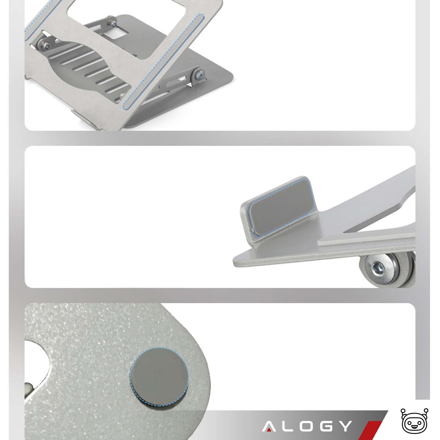Suport Stand Universal Laptop & Tableta Alogy 11’’ - 17’’ Aluminiu - YL-902 - 5905601816805 - 9