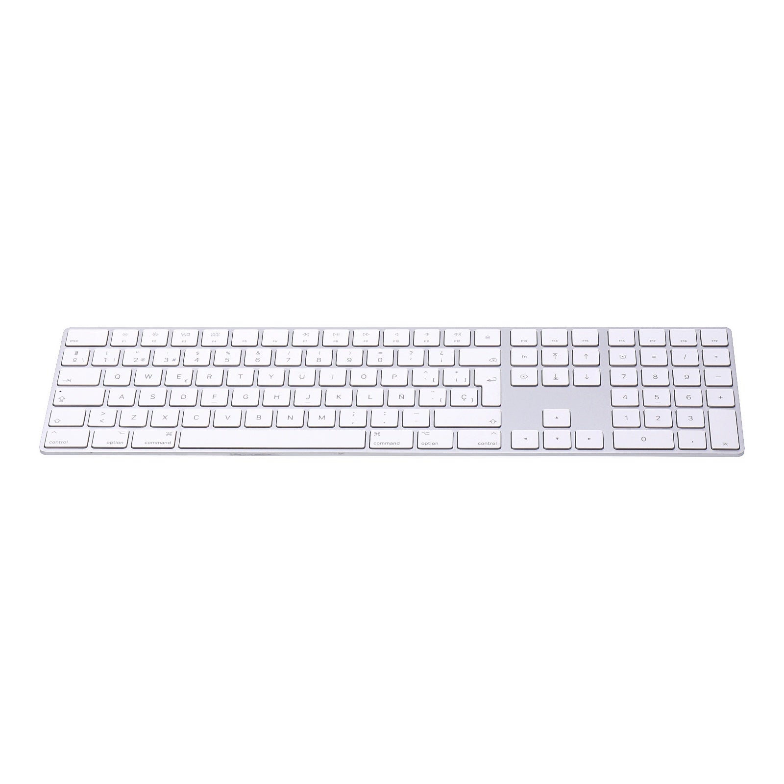 Tastatura Apple Magic Keyboard cu Keypad MQ052Y/A - Layout QWERTY Spaniol Wireless Reincarcabila Bluetooth Aluminiu Silver Originala