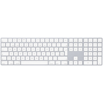 Tastatura Apple Magic Keyboard cu Keypad MQ052Y/A - Layout QWERTY Spaniol Wireless Reincarcabila Bluetooth Aluminiu Silver Originala