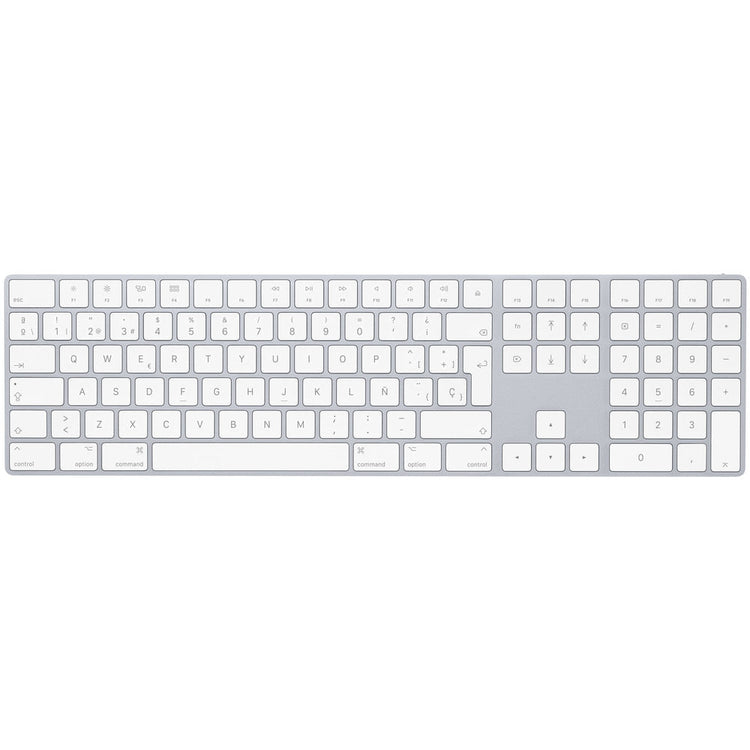 Tastatura Apple Magic Keyboard cu Keypad MQ052Y/A - Layout QWERTY Spaniol Wireless Reincarcabila Bluetooth Aluminiu Silver Originala