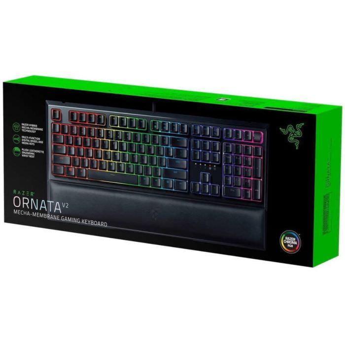 Tastatura Gaming Razer Ornata V2 - Iluminare Chroma RGB USB Tehnologie hibrida Suport Incheieturi Rotita Digitala - RZ03-03380100-R3M1