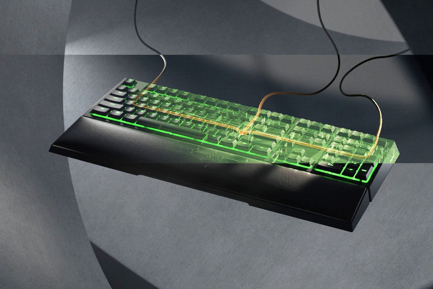 Tastatura Gaming Razer Ornata V2 - Iluminare Chroma RGB USB Tehnologie hibrida Suport Incheieturi Rotita Digitala - RZ03-03380100-R3M1