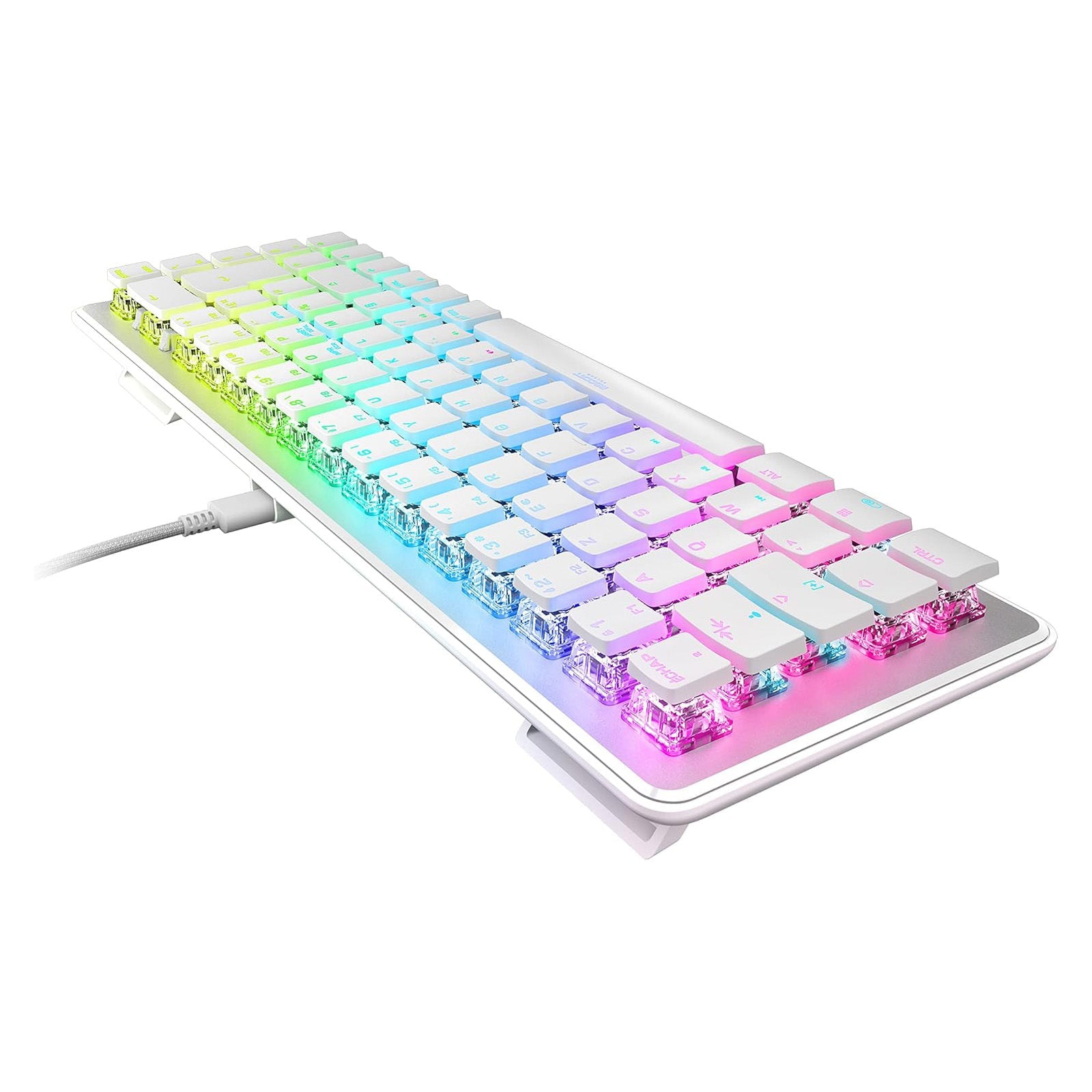Tastatura mecanica gaming Roccat Vulcan II Mini Layout US 65% Compacta Titan Optical Red RGB AIMO Anti Ghosting White ROC 12 063