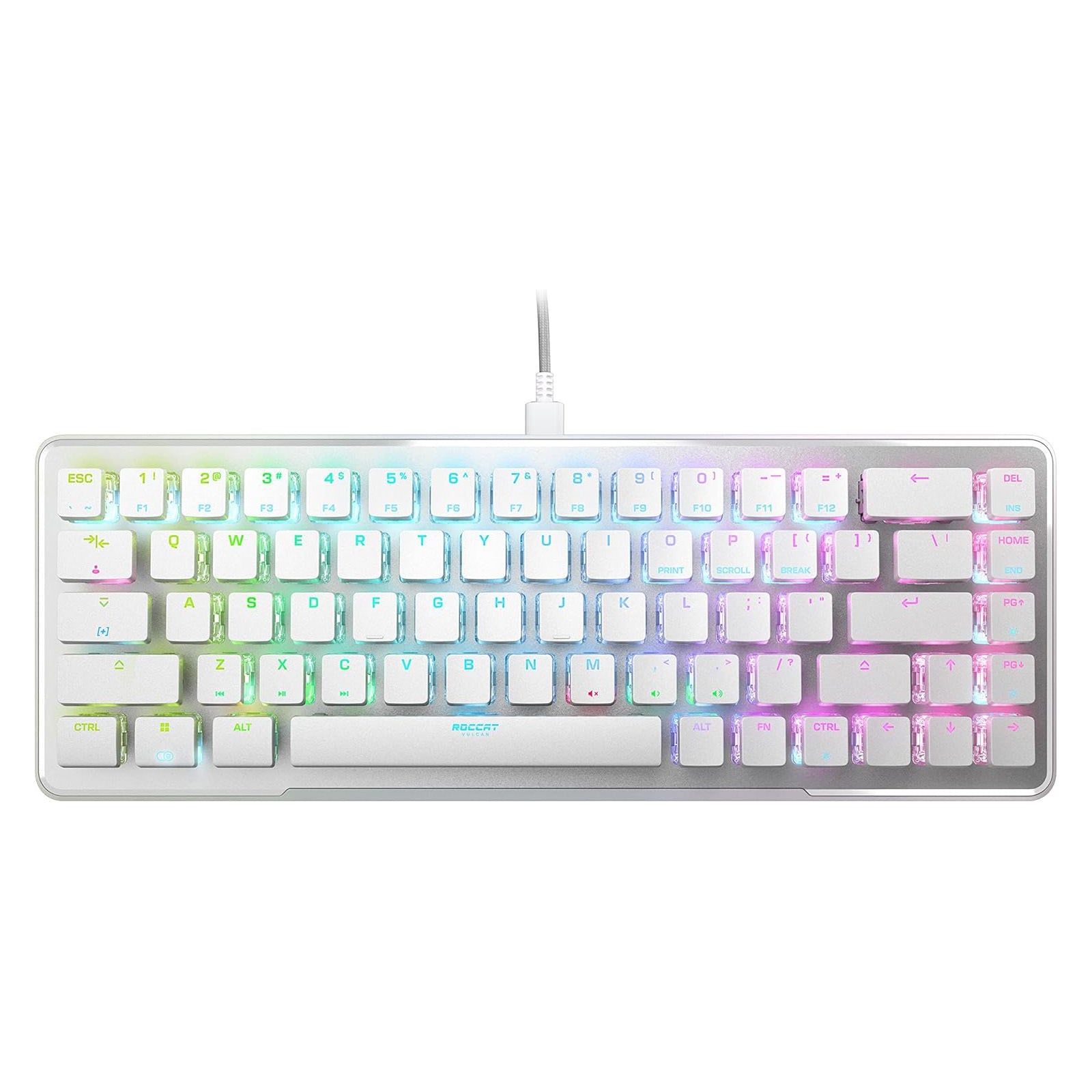 Tastatura mecanica gaming Roccat Vulcan II Mini Layout US 65% Compacta Titan Optical Red RGB AIMO Anti Ghosting White ROC 12 063