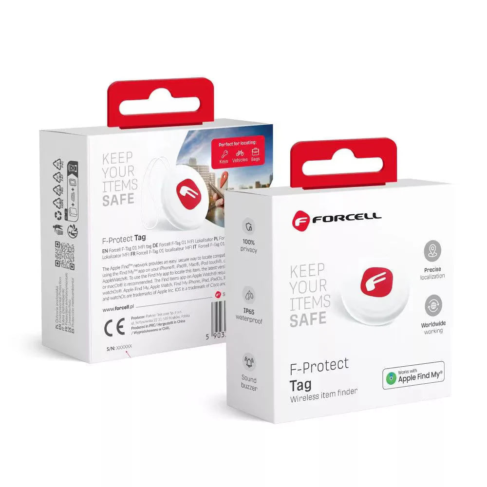 Tracker Bluetooth Forcell F-Protect Tag Apple Find My Alb IP65 - B00002 - 5903396239786 - 8