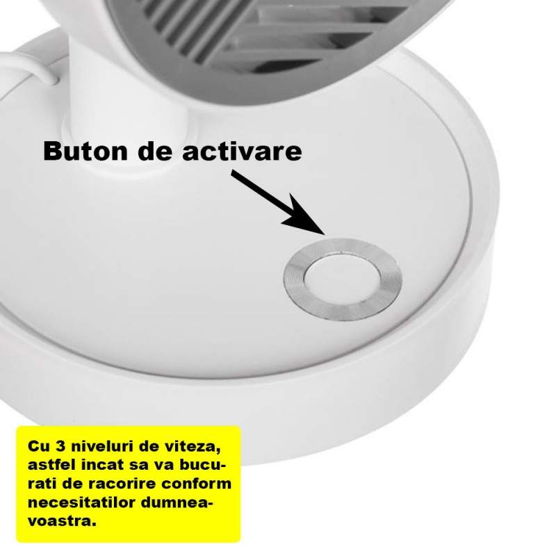 Ventilator de birou - 3 Viteze Cablu USB 21 cm x 13 ⌀ 4W Reglabil - 2