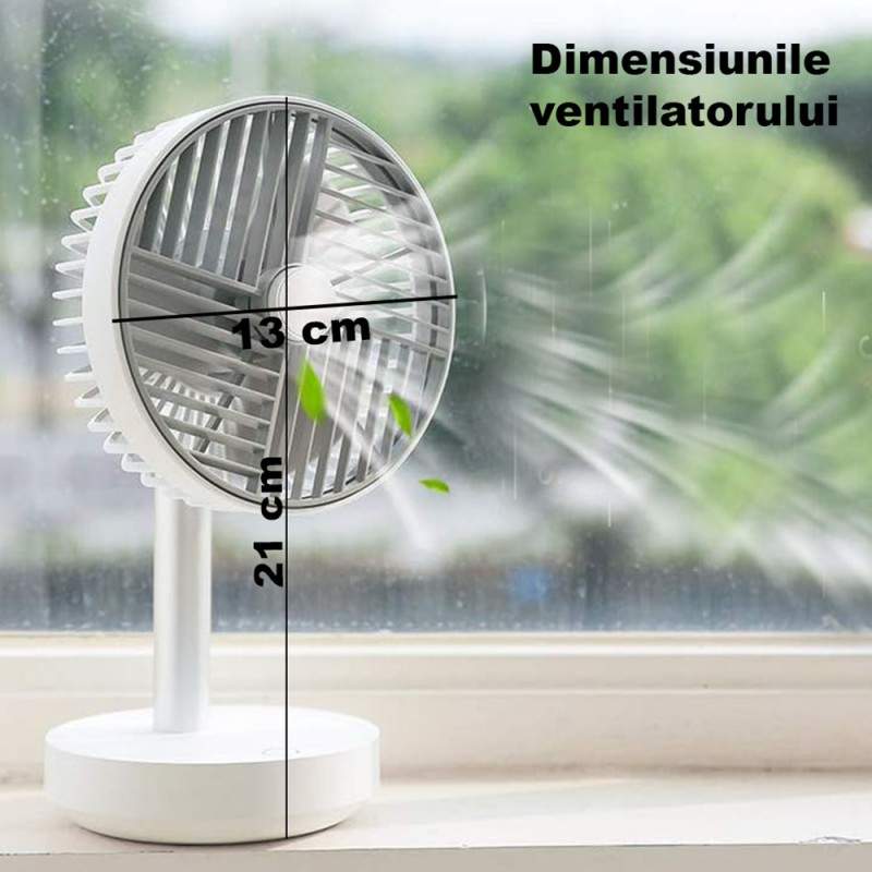 Ventilator de birou - 3 Viteze Cablu USB 21 cm x 13 ⌀ 4W Reglabil - 4