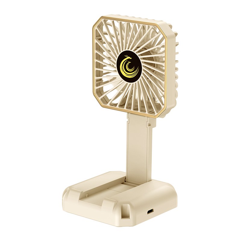Ventilator portabil 3 în 1 Gat Birou Suport Telefon USB Reincarcabil Viteze Pliabil 180° Khaki 135999 6426485562750