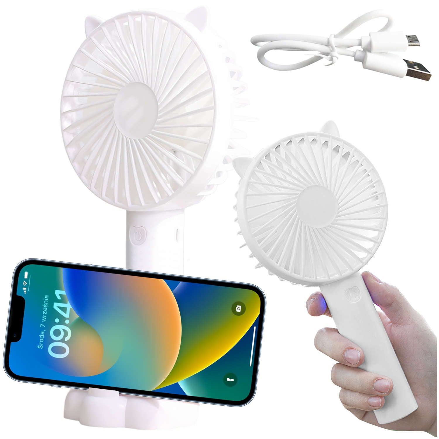 Ventilator portabil - 3 viteze Suport Birou Stand Smartphone - 69837 - 5905601809005 - 1