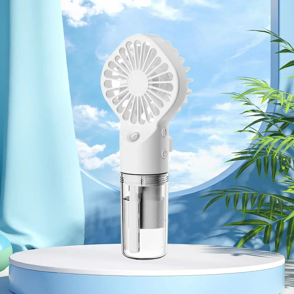 Ventilator portabil cu Difuzie Apa - 4 viteze Incarcare USB-C - Alb - FS-F3-White-01 - 2