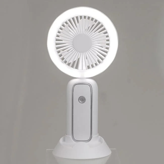 Ventilator Portabil cu LED - 3 viteze Ajustare 90° Suport Birou Stand Smartphone 21 x 10 cm ⌀ - YXLT5137 - 0560624000034