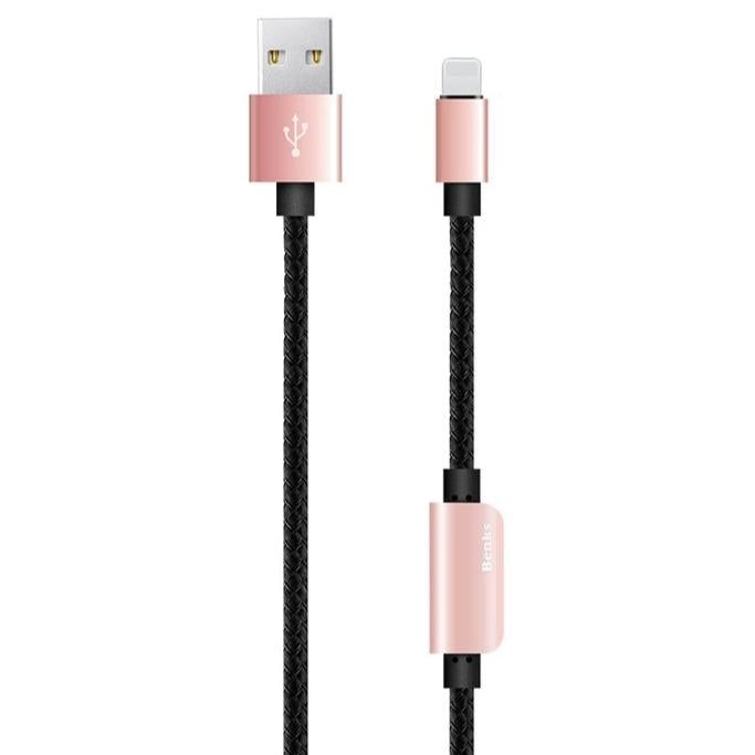Adaptor Incarcare & Muzica Lightning Benks - 1.2 m - Rose Gold - 6948005943868 - 6