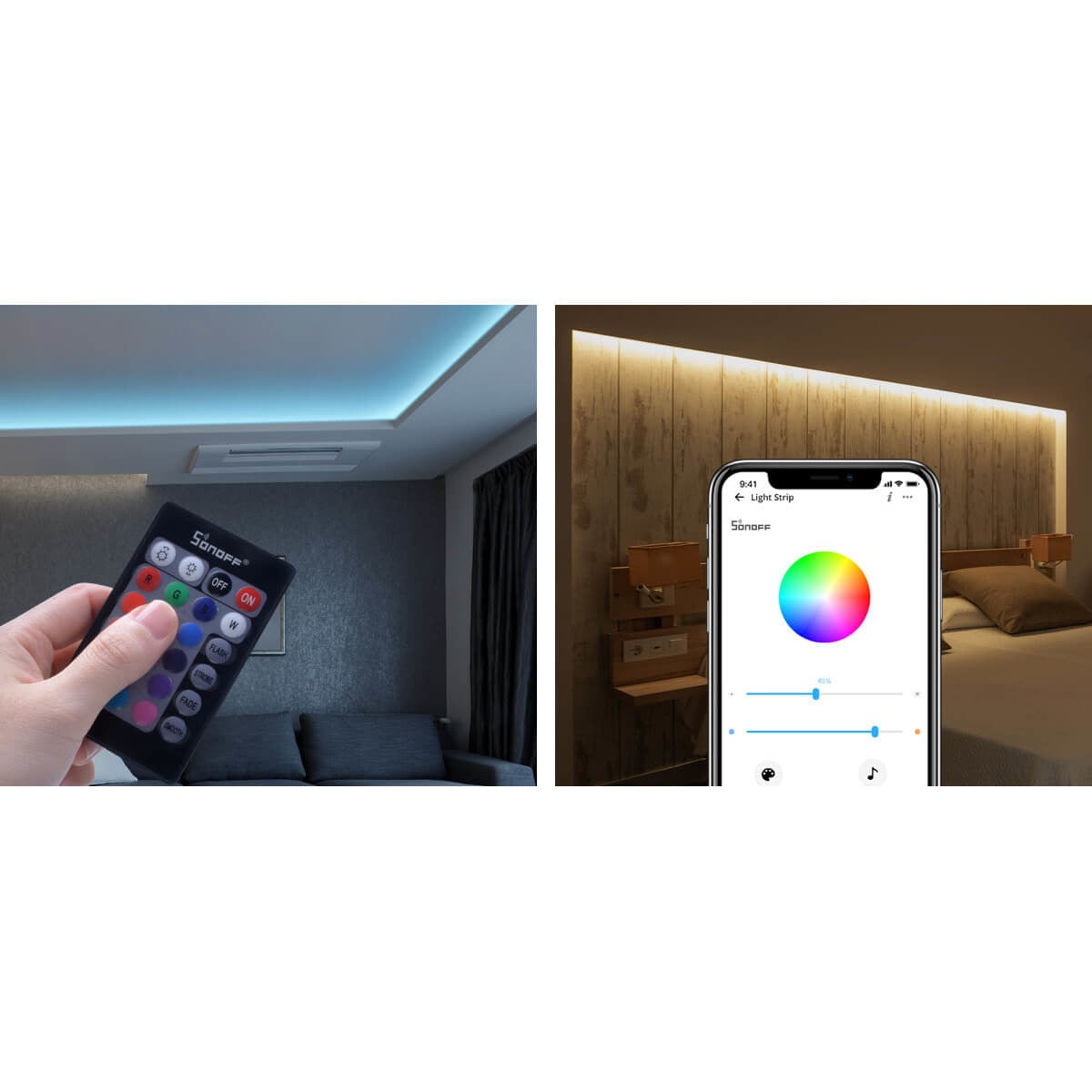 Banda LED Smart Sonoff L1 - 2m RGB Programare Control App Telecomanda Vocal Alexa Google Impermeabila Music Sync - IM180529001