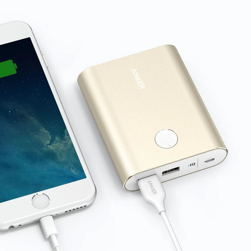Baterie Externa Anker PowerCore + 13400 mAh - 2 x USB PowerIQ Quick Charge 3.0 - Gold - A1316HB1 - 848061040005 - 7