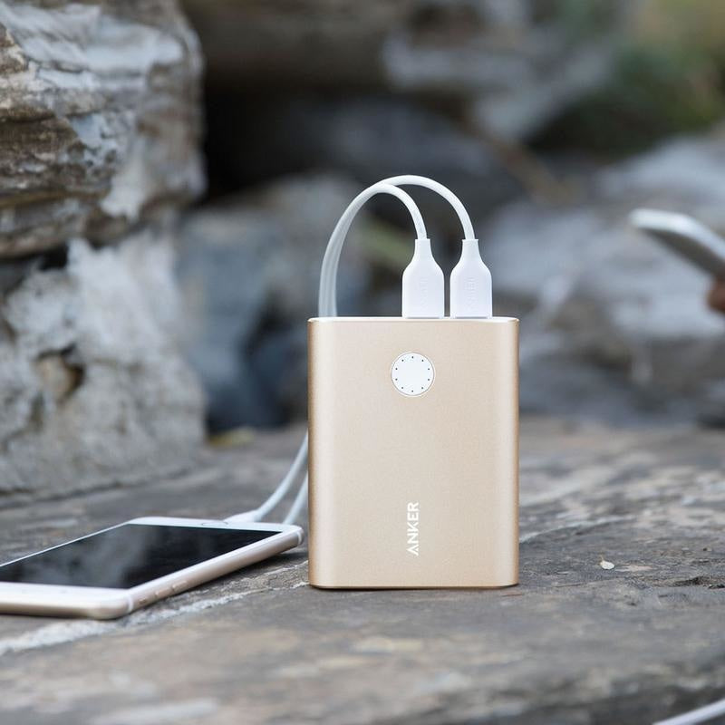 Baterie Externa Anker PowerCore + 13400 mAh - 2 x USB PowerIQ Quick Charge 3.0 - Gold - A1316HB1 - 848061040005 - 8
