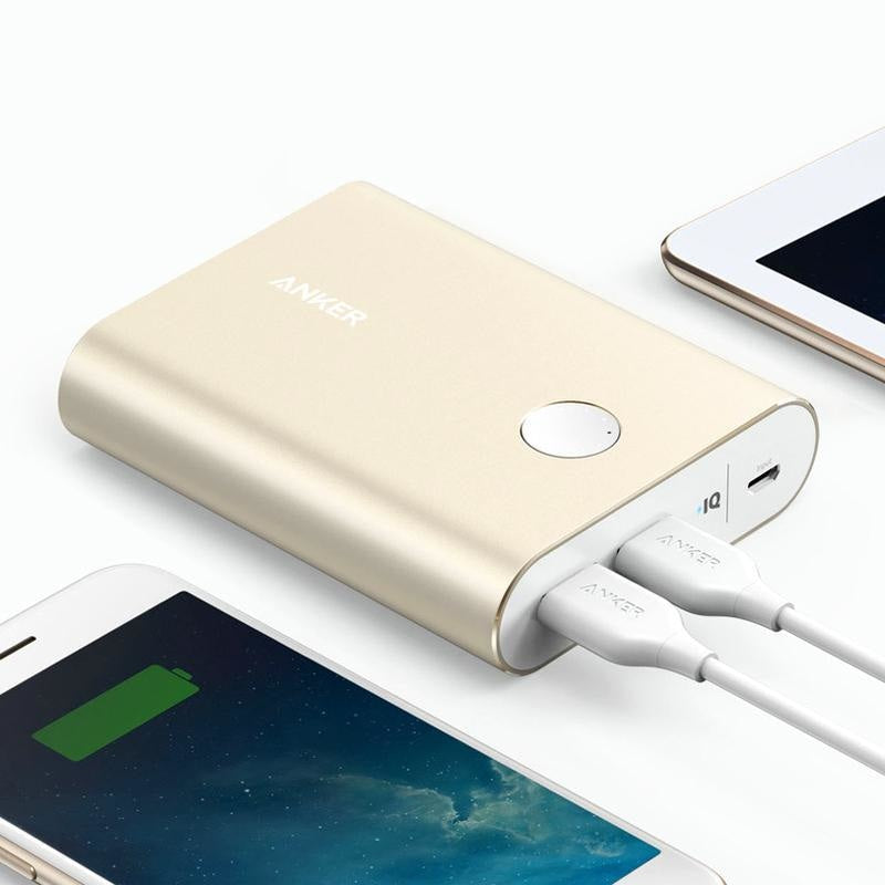 Baterie Externa Anker PowerCore + 13400 mAh - 2 x USB PowerIQ Quick Charge 3.0 - Gold - A1316HB1 - 848061040005 - 3