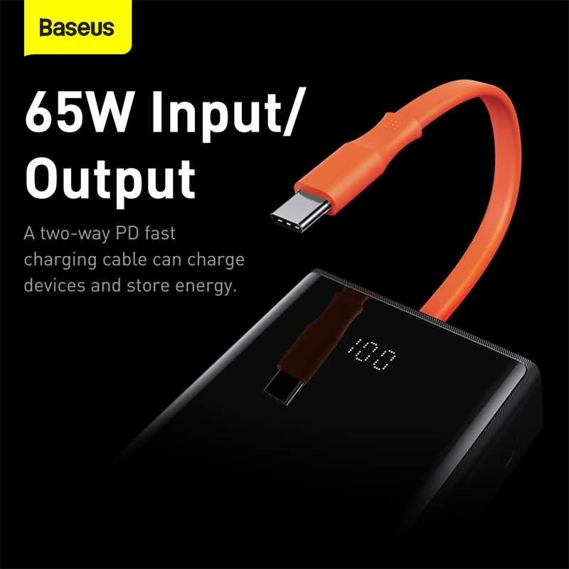 Baterie Externa Baseus 20000 mAh - 65W 2 x USB 1 USB-C Cablu PD QC AFC SCP FCP - PPJL000001 - 6953156209022 - 5