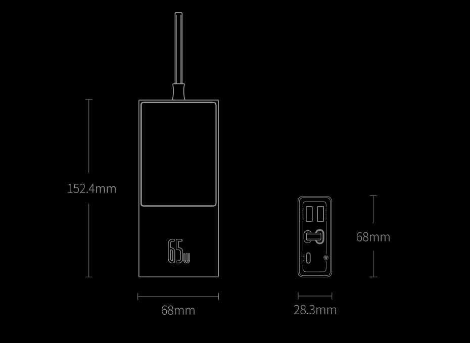 Baterie Externa Baseus 20000 mAh - 65W 2 x USB 1 USB-C Cablu PD QC AFC SCP FCP - PPJL000001 - 6953156209022 - 21