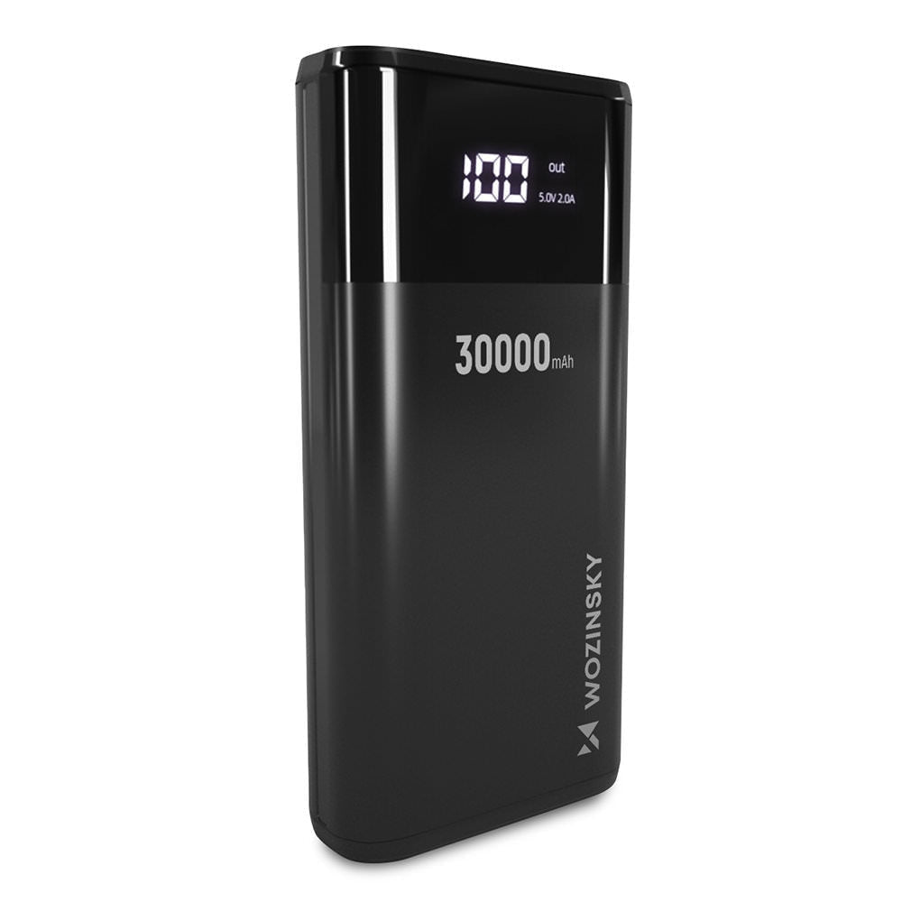 Baterie Externa Wozinsky 30000 mAh - 4 x USB 3A Display LCD - Black - WPB-001BK - 5907769300349 - 9