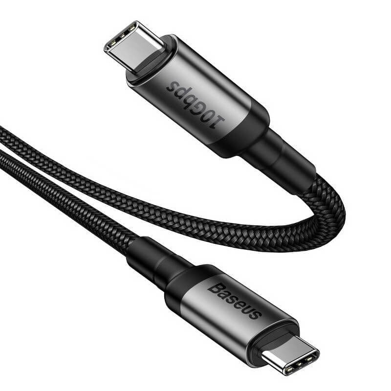 Cablu Incarcare & Date USB-C 3.1 la Baseus Cafule - 100W PD QC 3.0 10Gbps 4K 5A Nylon Brodat - 1 m - CATKLF-SG1 - 6953156294240