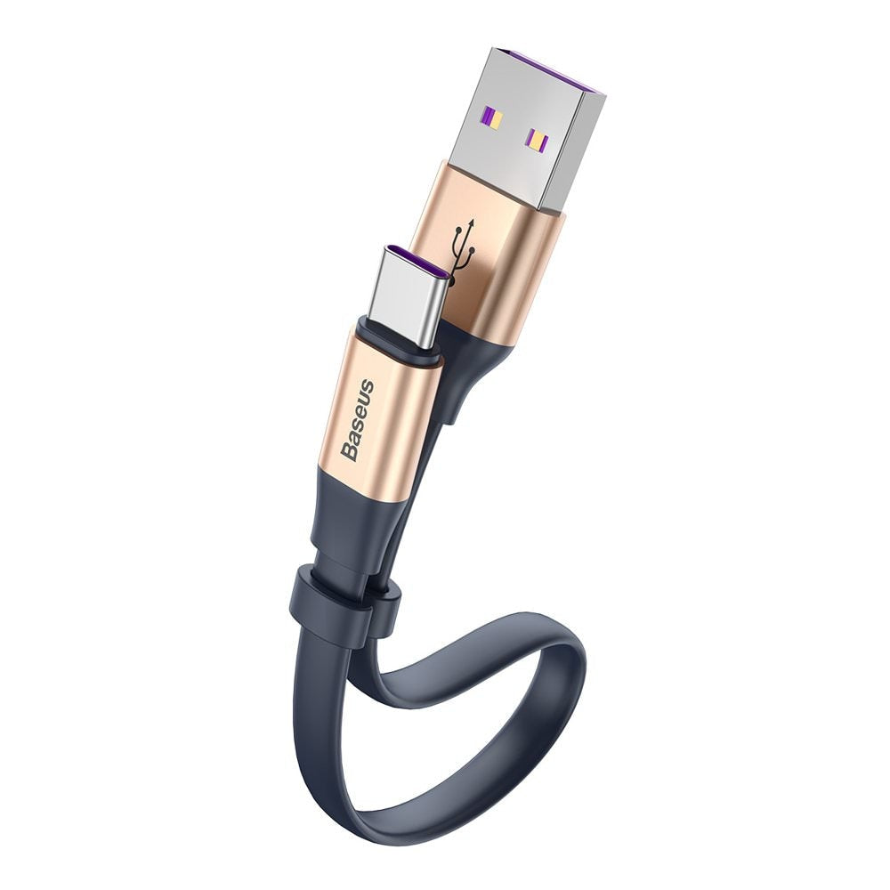Cablu Incarcare & Date USB la USB-C Baseus - 40W 5A 23cm Huawei SuperCharge Quick Charge 3.0 - Gold - CATMBJ-BV3 - 6953156293434 - 1