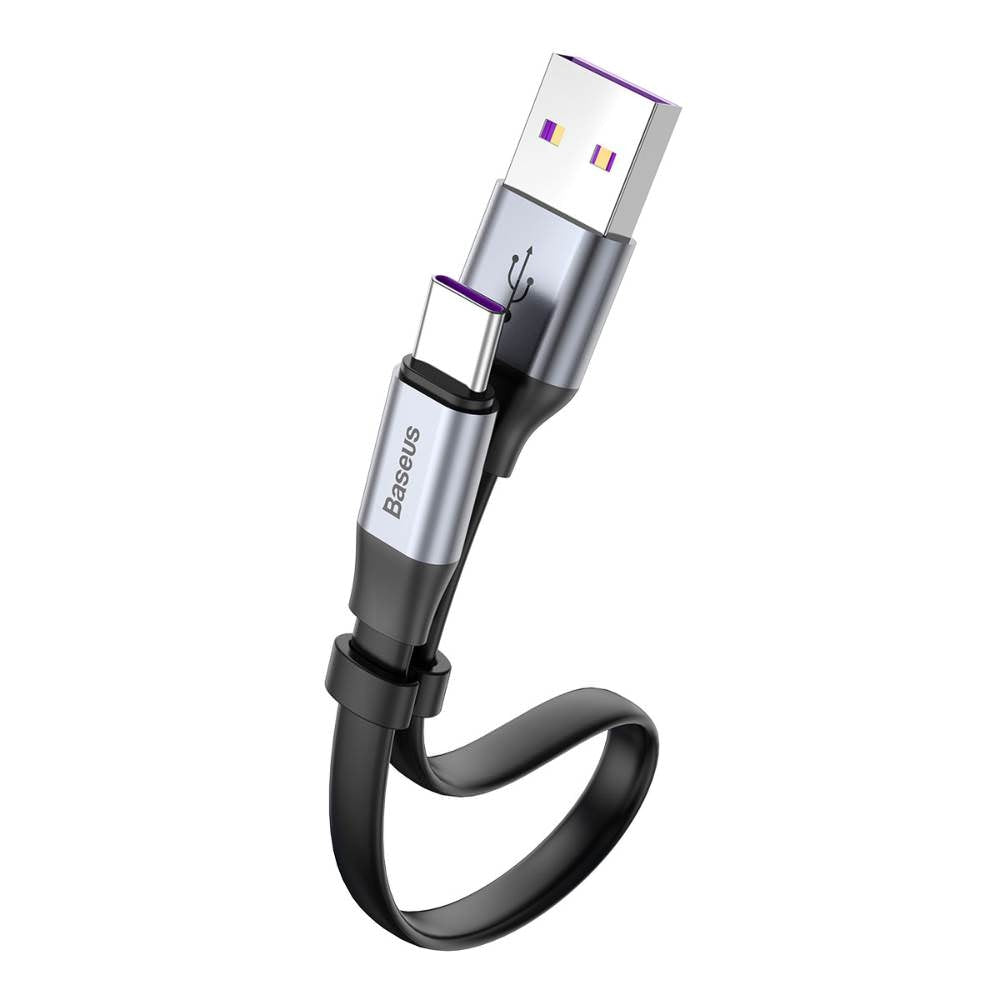 Cablu Incarcare & Date USB la USB-C Baseus - 40W 5A 23cm Huawei SuperCharge Quick Charge 3.0 - Silver - CATMBJ-BG1 - 6953156293427 - 10
