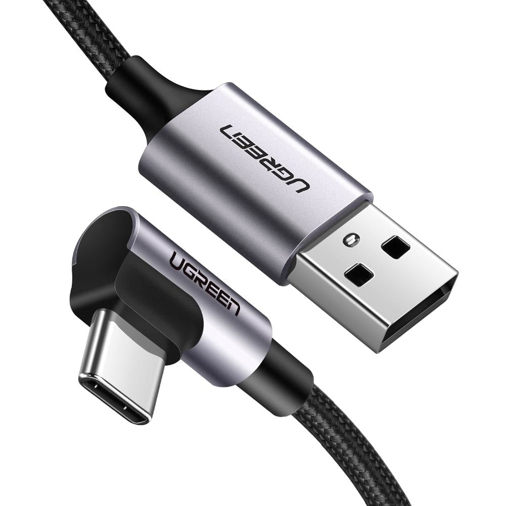 Cablu Incarcare & Date USB la USB-C curbat 90° Ugreen - 18W Quick Charge 3.0/2.0 Adaptive Fast Charging 3A - 50941 - 6957303859412 - 2