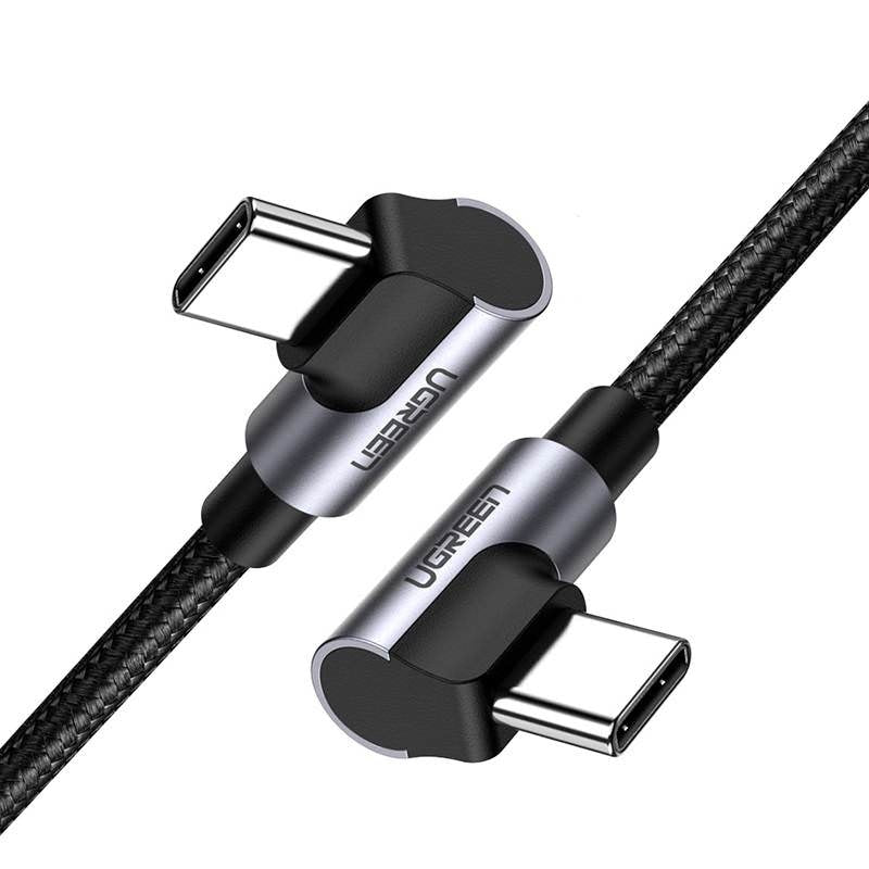 Cablu Incarcare & Date USB-C la curbat 90° Ugreen US323 - 60W QC 3.0 Power Delivery 5A - 1m - 70529 - 6957303875290 - 2