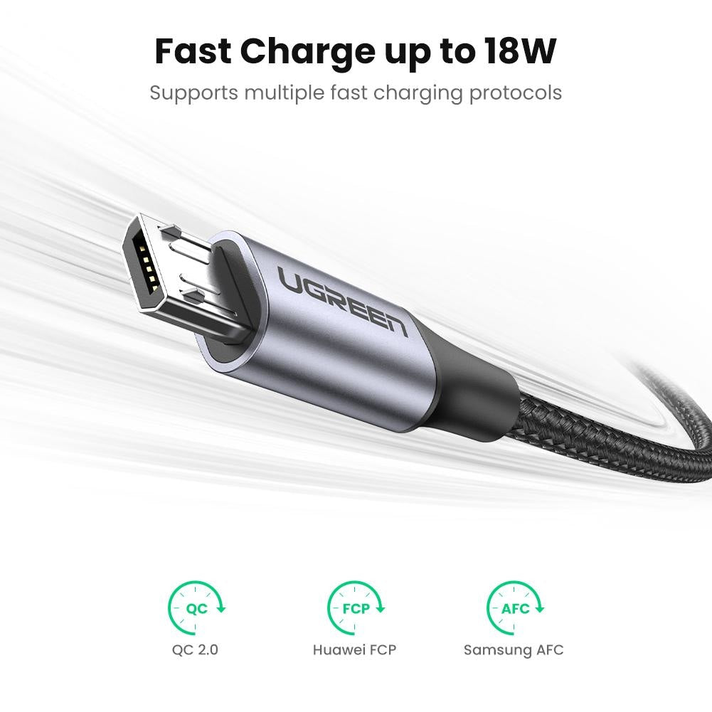 Cablu Incarcare & Date USB la Micro-USB Ugreen - 18W Quick Charge 2.0 Adaptive Fast Charging - 60145 - 6957303861453 - 4