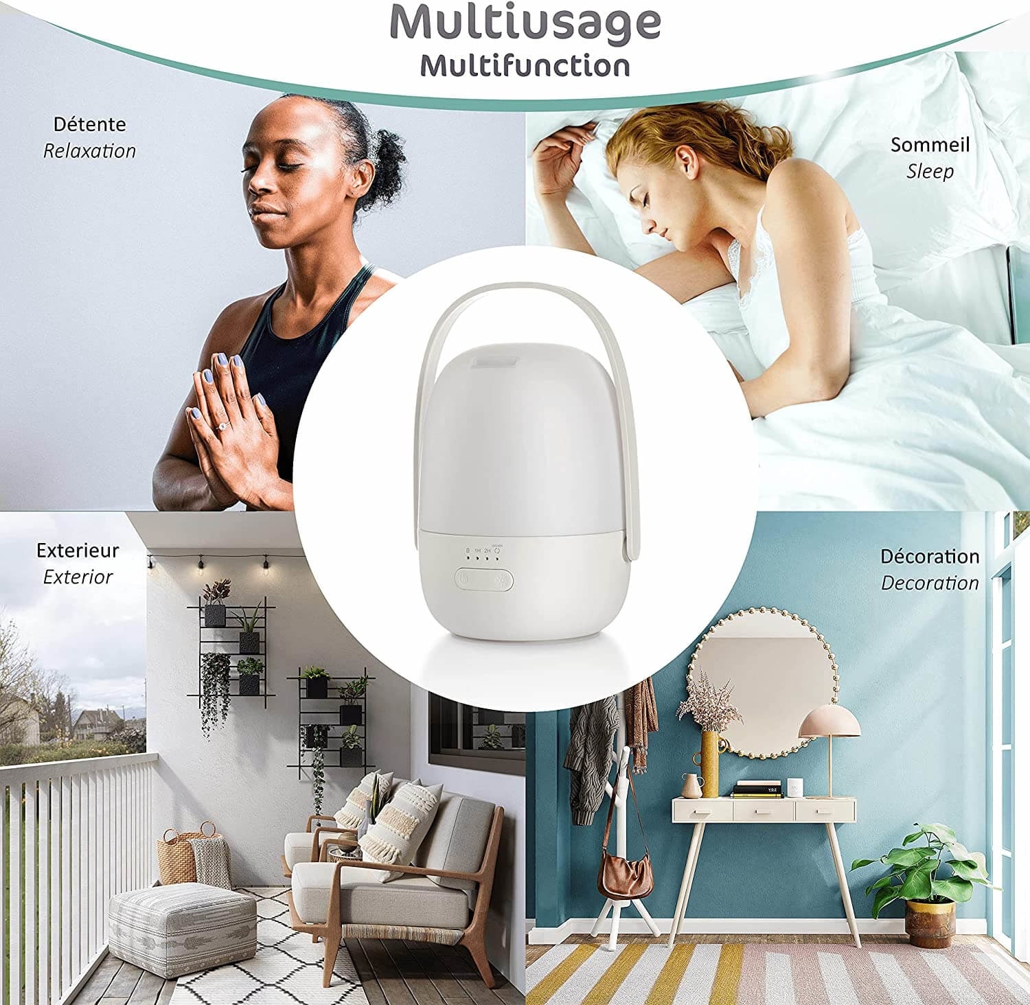 Difuzor Ultrasonic Aromaterapie Octalia - Pana la 50m² Wireless Reincarcabil 3 Moduri Lumina Ambientala - 3834 - 3700471003834 - 5