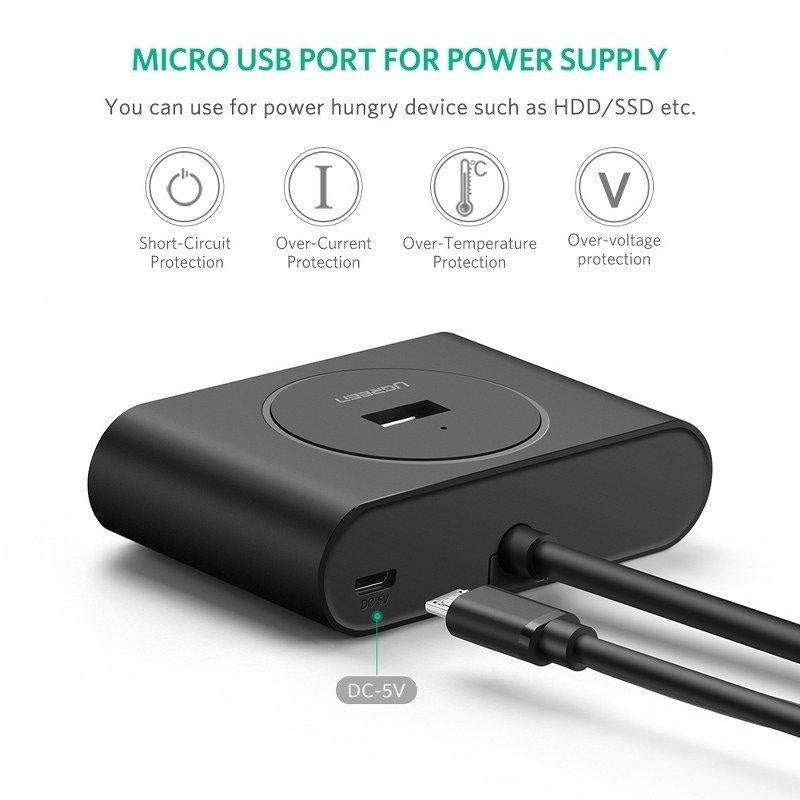 Hub USB 3.0 & USB-C 3.1 Adaptor Ugreen - 4 x OTG - 40850 - 6957303848508 - 6