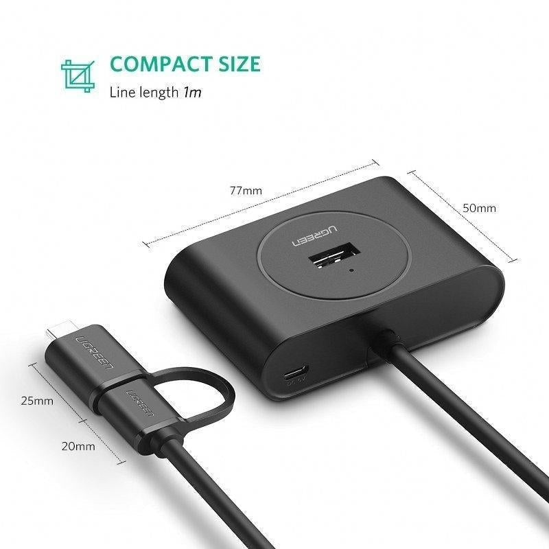 Hub USB 3.0 & USB-C 3.1 Adaptor Ugreen - 4 x OTG - 40850 - 6957303848508 - 7
