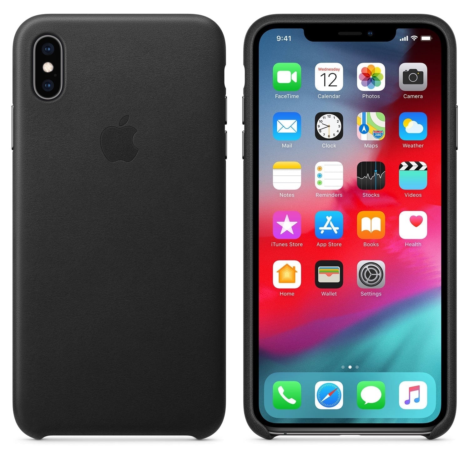 Husa Piele Naturala Apple pt. iPhone XS Max Black - MRWT2ZM/A Originala - 190198763464 - 2
