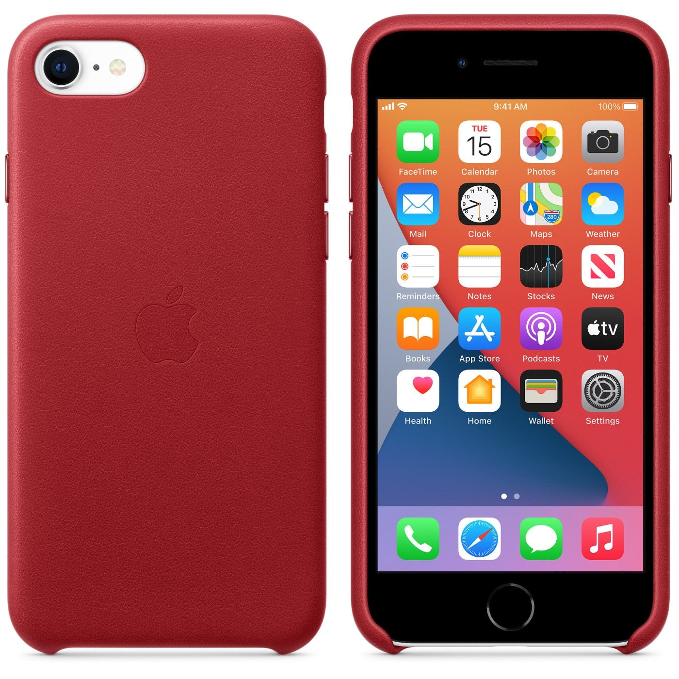 Husa Originala Piele Naturala Apple MXYL2ZM/A - iPhone SE 2022 / 2020 / 8 / 7 Red Resigilat - 190199610491 - 4