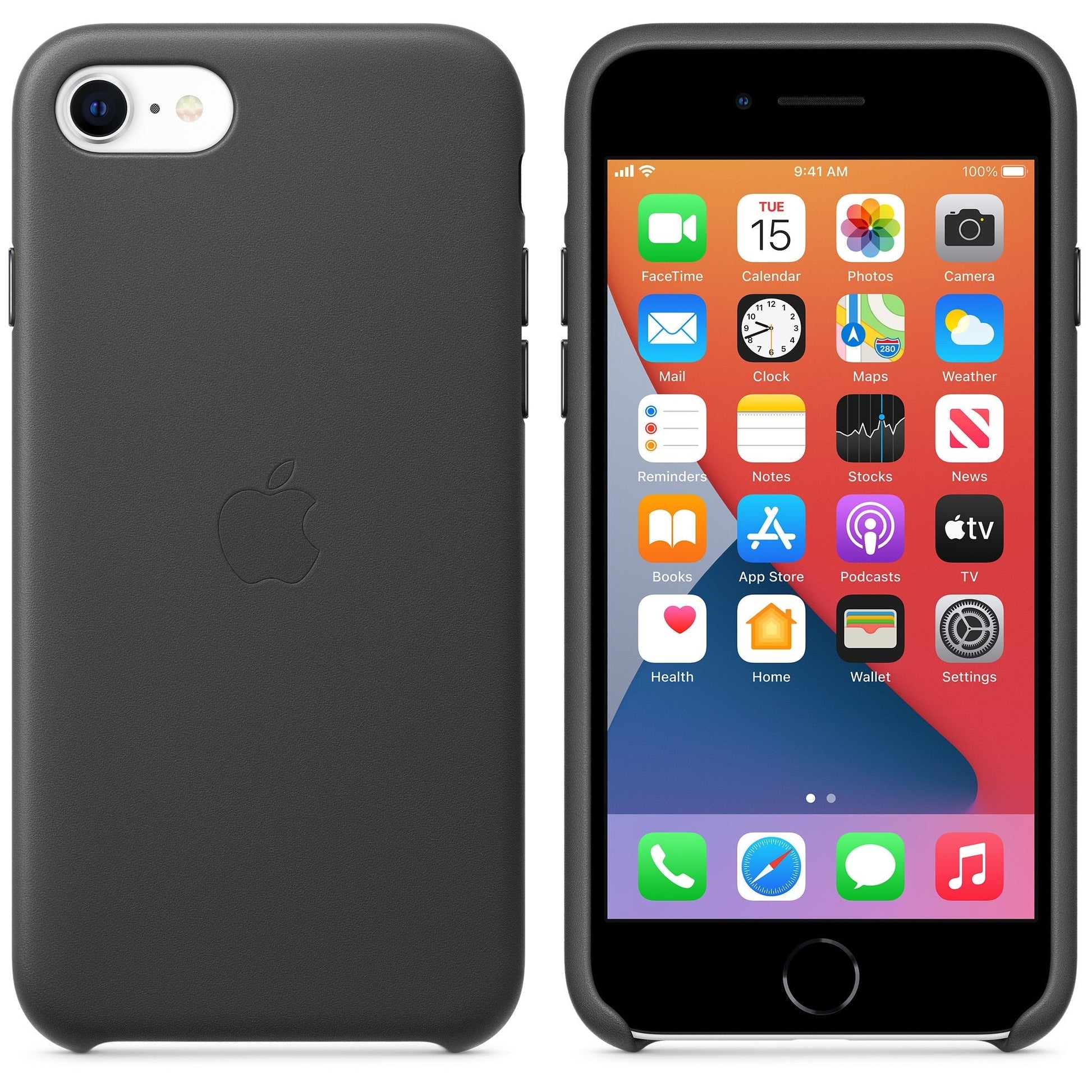 Husa Originala Piele Naturala Apple MXYM2ZM/A - iPhone SE / 8 / 7 Black - 190199610521 - 3
