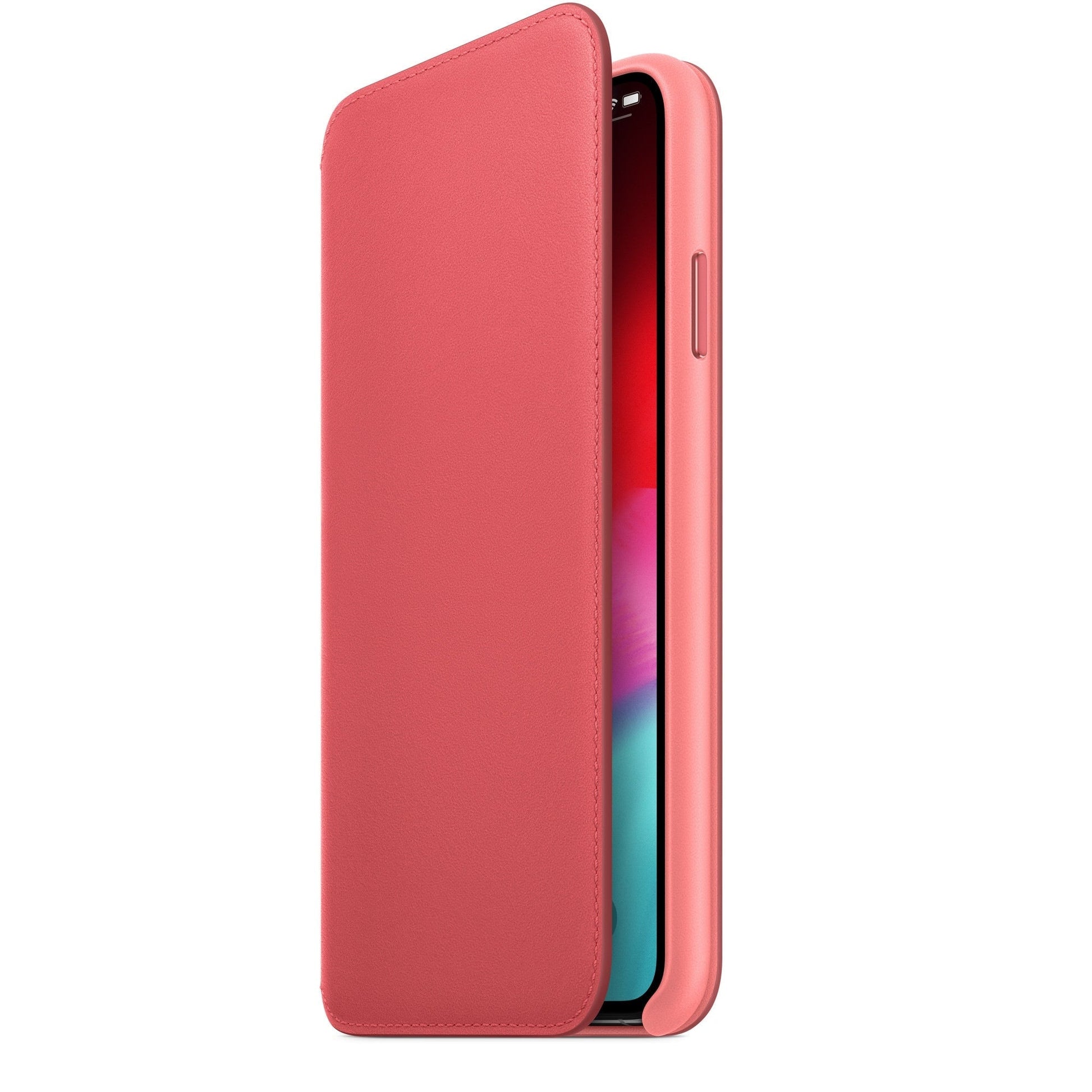 Husa Originala Piele Naturala Folio Apple MRX12ZM/A - iPhone XS & X Peony Pink - 190198763600 - 3