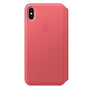 Husa Originala Piele Naturala Folio Apple MRX62ZM/A - iPhone XS Max, Peony Pink 
