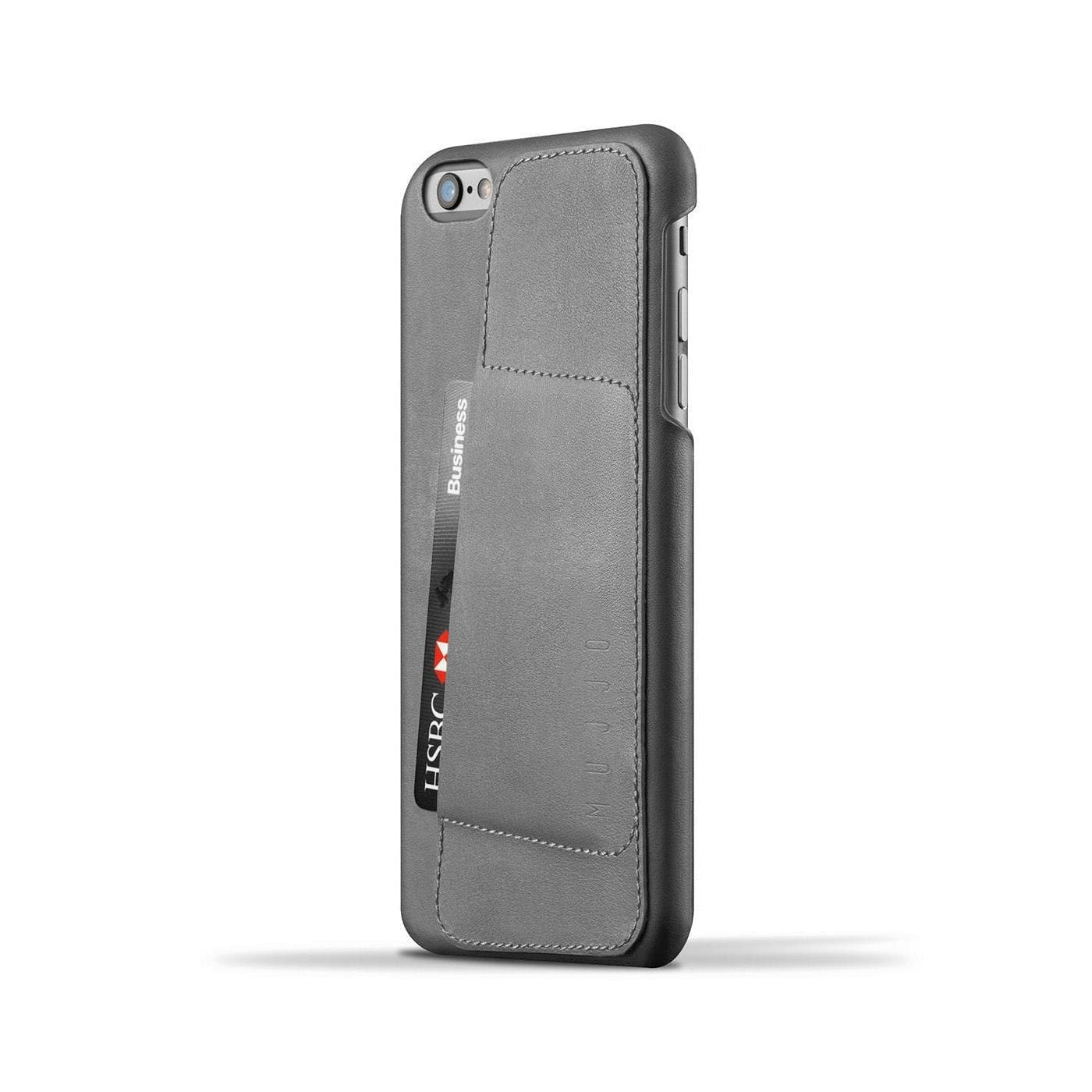 Husa Piele Naturala cu Buzunar Card 80° Mujjo - iPhone 6(s) Plus - Gray - MUJJO-SL-084-GY - 8718546171000 - 12