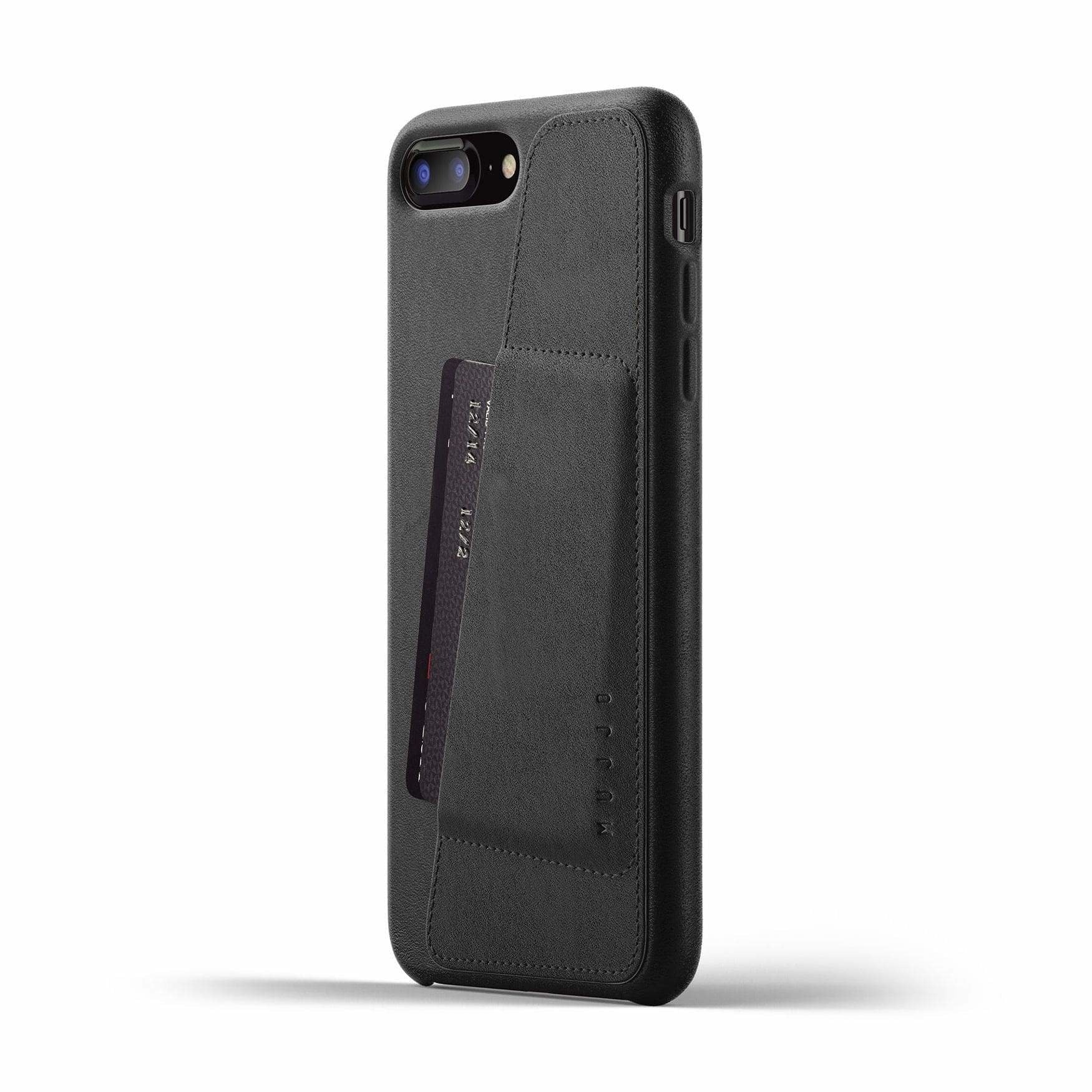 Husa Piele Naturala Full cu Buzunar Card Mujjo - iPhone 8 Plus / 7 - Black - MUJJO-CS-091-BK - 9