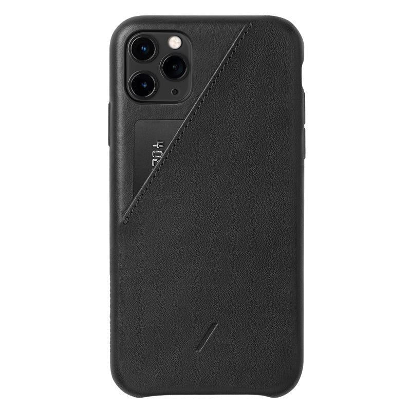 Husa Piele Naturala cu Buzunar Card Native Union Clic - iPhone 11 Pro Max - Black - CCARD-BLK-NP19L - 4895200432715 - 15