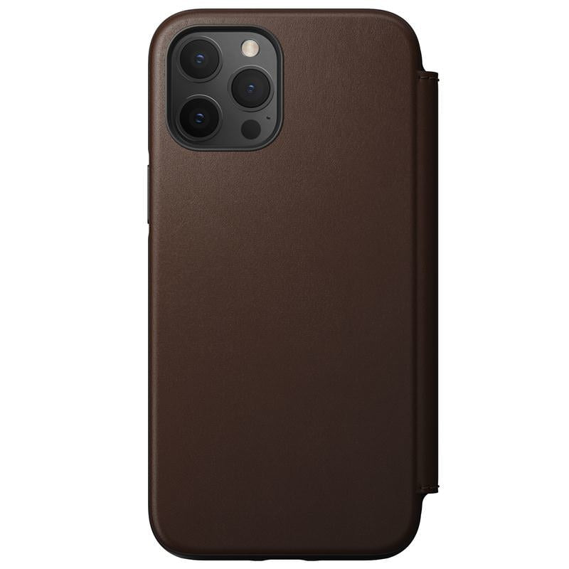 Husa Piele Naturala Nomad Rugged Folio MagSafe - iPhone 12 Pro Max - Rustic Brown - NM01964285 - 856500019642 - 2